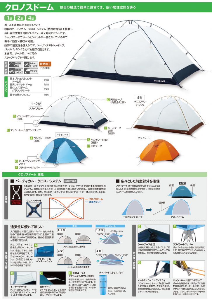 [mont・bell]クロノスドーム2型（グランドシート・インナーマット付き） | キャンプ用品レンタル,Rencamp,レンキャンプ,手ぶらキャンプ